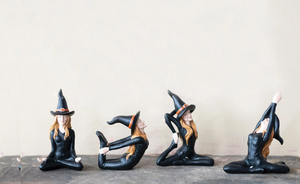 4" Halloween Witches in Yoga Positions Figure Set of 4