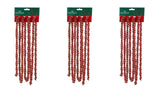 9 Feet Twisted Strand Red Gold 9' Bead Christmas Garland Set of 3