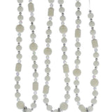 White Pearl Silver Christmas Tree 6' Garland Beads Set of 2