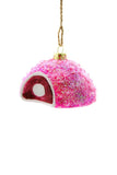 Cody Foster Pink Snowball Hostess Filled Cake Faux Food Glass Christmas Ornament