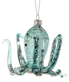 4" Blue Ocean Beach Octopus Mercury Glass Christmas Ornament