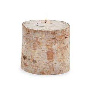 3.5" Tall Small Birch Bark Standing Tealight Candle Holder  BROWN