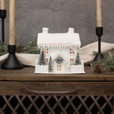 Ragon House 5.25"  White Snow Covered Lighted Manor Cottage Christmas Village House