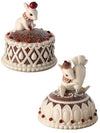 4.5" Baking Chef Mice Icing Bundt Gingerbread Cakes Christmas Village Figure Set of 2