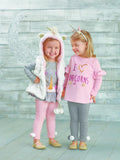 Mud Pie Kids Cable Knit Leggings Pants with Pom Poms- Pink Color