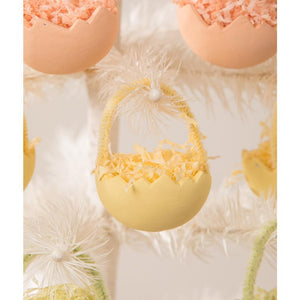 Cracked Easter Egg Basket Pastel Color Spring Ornament