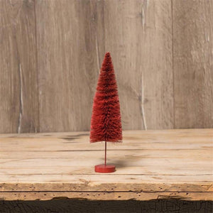Ragon House 10" Red Color High Trunk Bottlebrush Christmas Village Tree Figure