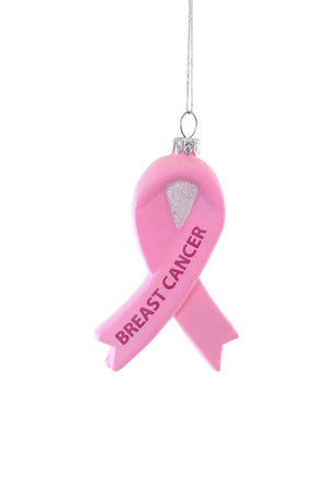 Cody Foster BREAST CANCER AWARENESS Light Pink Ribbon Glass Ornament