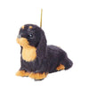 4" Plush Dachshund Puppy Dog Black with Brown Ornament