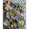 Mud Pie Home Indigo Blue Scrolling Pattern Wood Spoon and Cooking Rest Set