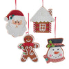 Iced Gingerbread Christmas Ornament Cookie Set of 4