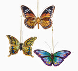 3" Nature's Bounty Realistic Color Butterfly  Garden Ornament Set of 3