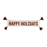 HAPPY HOLIDAYS Buffalo Check Skinny 7" x 33" Tassel Christmas Pillow