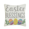 EASTER BLESSINGS with Eggs Hooked Wool 12" Sq Accent Pillow