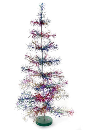 38" Tall Shaggy Iridescent Mylar Branch Tabletop Christmas Tree