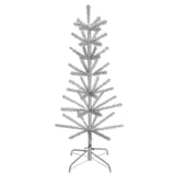 White Faux Feather Bristle 50" Tall Skinny Pencil Thin Christmas Tree