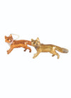 Cody Foster Metallic Copper and Gold Fox Christmas Ornaments Figures Set of 2