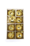 Cody Foster 1.5" Mini Mirror Disco Ball Glass Christmas Retro Ornaments 8 Piece Set Gold