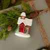 Snowy Rustic Log Cabin Mercury Glass Christmas Village Ornament