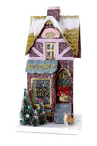 Cody Foster Burgundy Downtown Bookstore Shop with Cat Christmas Village Store House