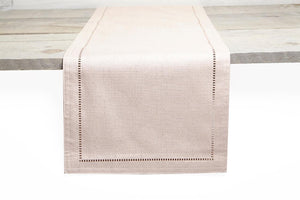 Rose Gold Lurex Hemstitch Metallic Sheen Special Occasion Table Linens