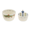 Mud Pie Home Lakehouse Collection Fish Sailboat 2 Pc Dip Bowl Cup Set