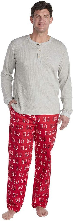 HO HO HO Christmas Holiday Mens Lounge PJs Pajamas Set