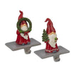 Woodland Santa Gnome Christmas Stocking Holder Set of 2 with Wreath Tree