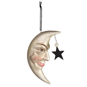 Man in the Moon Eerie Smiling Face Halloween Ornament