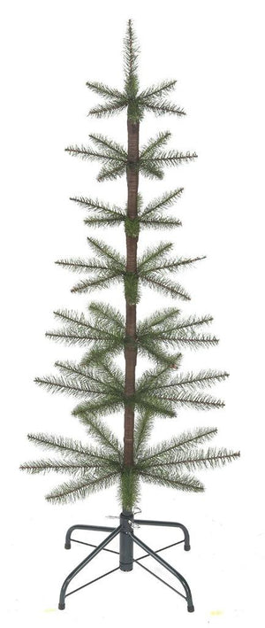 Green Faux Feather Bristle 72" Tall Skinny Thin Christmas Tree