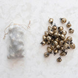 1" Mini Mercury Glass Christmas Ornaments Antique Gold Set of 36