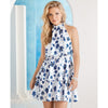 Mud Pie Womens Pacey Sleeveless Flounce Summer Dress Blue Floral Print Blue