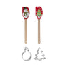 Snowman Christmas Tree 12.75" Spatula with Cookie Cutter Set of 4