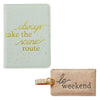 Mud Pie Womens Ivory Faux Leather Passport and Blush Pink Luggage Tag Set