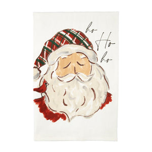 HO HO SANTA Watercolor Christmas Printed Kitchen Bath Hand Towel