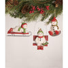 Cheerful Snowmen Winter Fun on the Slopes Christmas Ornament Set of 3