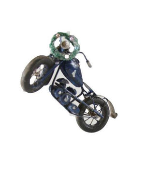 Cody Foster Holiday Retro Gray Motorcycle Christmas Village Ornament