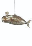 Cody Foster 6.5" Silver Victorian Whale Mercury Glass Style Christmas Tree Ornament
