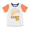 Mud Pie Kids Blue Canoe Fish Fishing Applique Boys Summer Short Sleeve Top Tee T-Shirt Medium (2T-3T)