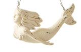 Mid West Nautical Swimming Mermaid in Weathered Cast Iron Design Resin Christmas Ornament