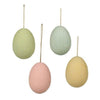 Bethany Lowe Pastel Flocked 2.5" Tall Easter Egg Ornament - Set of 4