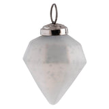 3" Diamond Pearl Matte White Mercury Glass Drop Christmas Ornament Set of 3