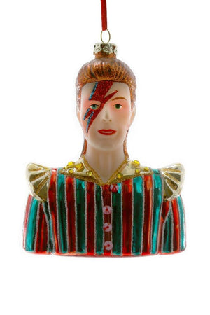 Cody Foster David Bowie Ziggy Stardust Aladdin Singer Artist Glass Christmas Ornament