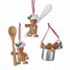 3.5" Gingerbread Boy Baking Theme Christmas Ornament Set of 3