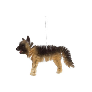 7" Long German Shepherd Dog Sisal Figure Christmas Ornament