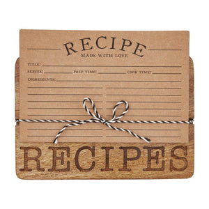 RECIPE Mango Wood Kitchen Board Card Holder for Baking