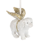 Mid West White Gold Dog Angel 3.25" Christmas Ornament Pet Memory Keepsake