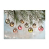 Pastel Color Platinum Glitter Snowy Ball Christmas Ornament Set of 9