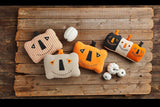 Mud Pie Home Halloween Pumpkin Jack O Lantern Natural Tan Shape Pillow