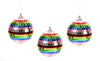 Cody Foster Multi-Color Rainbow Mirror Disco Ball 2.5" Christmas Tree Ornament Set of 3